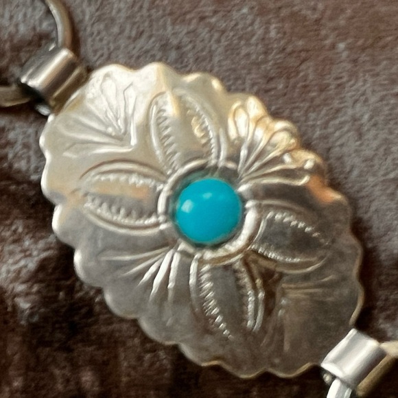 Vintage Native American Silver and Turquoise Concho Belt - Picture 5 of 9